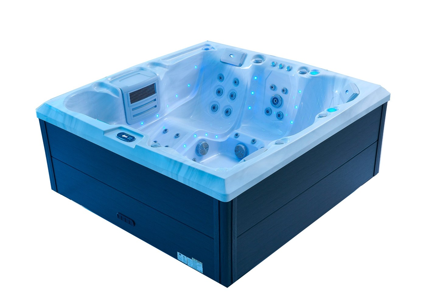 Xenflo Hamelin 5 person spa with Luxury Grey cabinet and Sterling Marble acrylic shell
